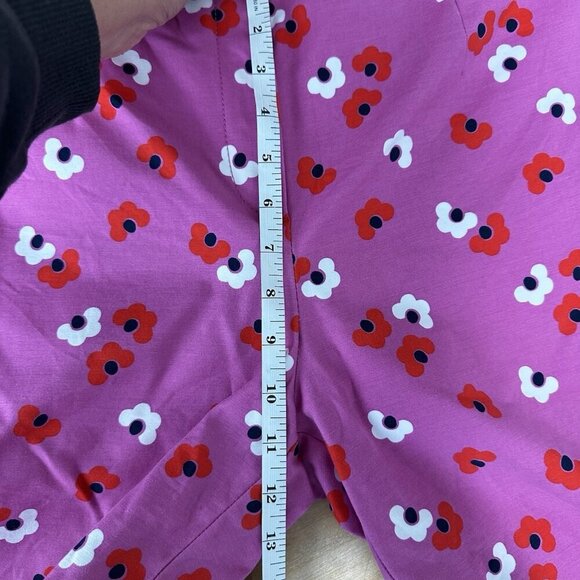Boden Pink Red Floral Sorrento Ankle Skimmer Resort Pants 10P Ditzy Boho Preppy - Picture 10 of 13